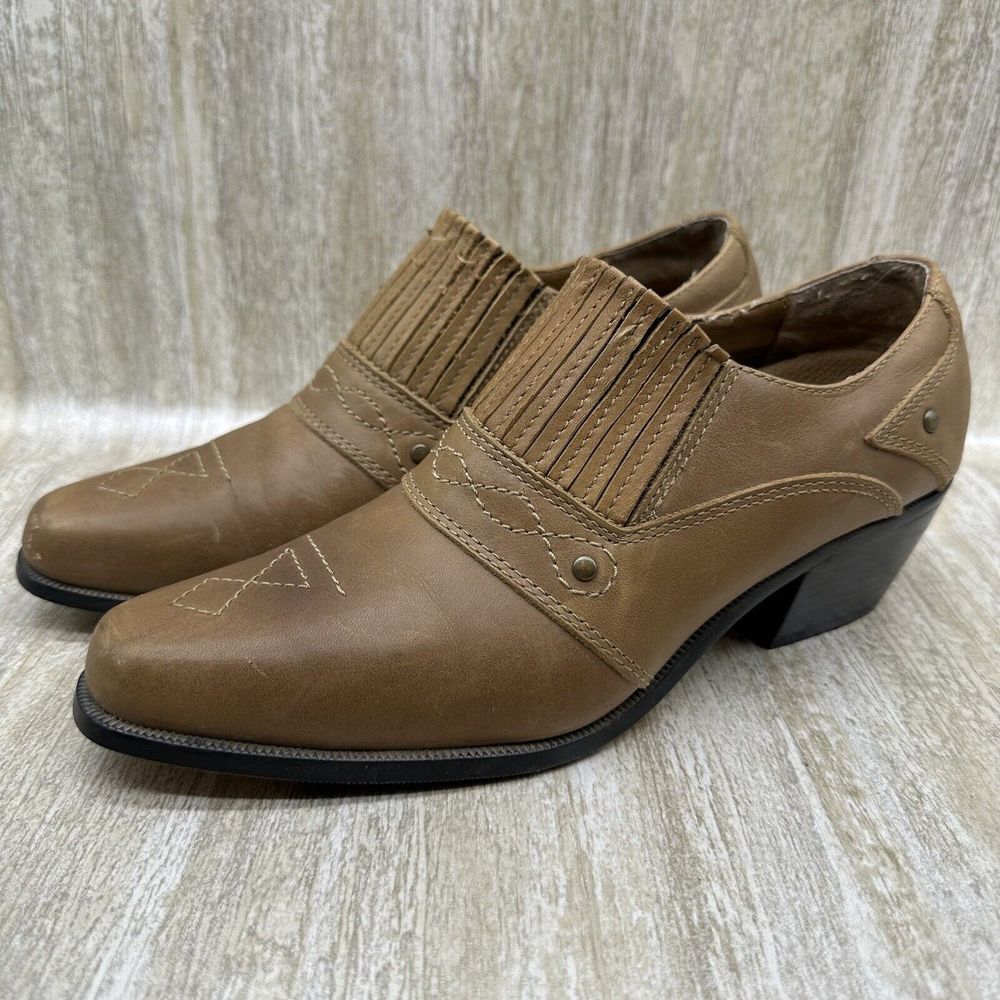 Dingo Ankle‎ Boots Womens 7.5 DI02218 Western Cognac Leather Cowgirl Booties